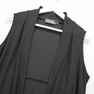 Sympli Black Open Front Sleeveless Cardigan Vest Draped Lagenlook Size 8 Canada